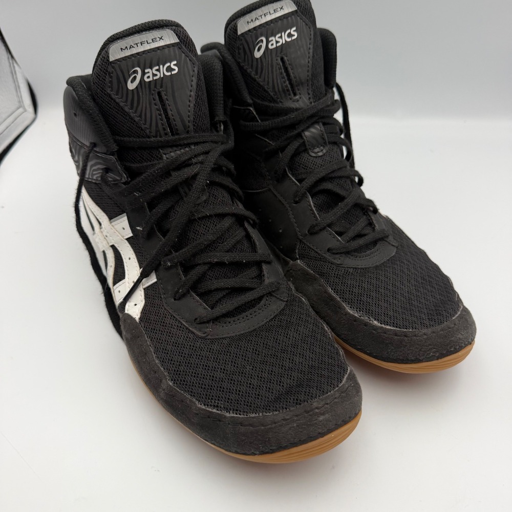 Asics Matflex 6 Wrestling Shoes Black Silver 1081A051 Mens 11 High Top Sneakers